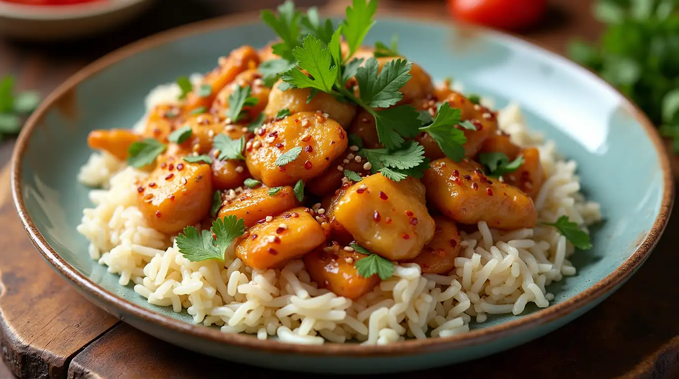 Vietnamese Chicken and Rice Recipe: 5 Easy Steps to Try 5 A beautifully plated, homemade Vietnamese Chicken and Rice dish with vibrant garnishes.