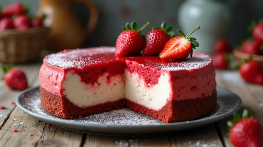 Red Velvet Strawberry Cheesecake