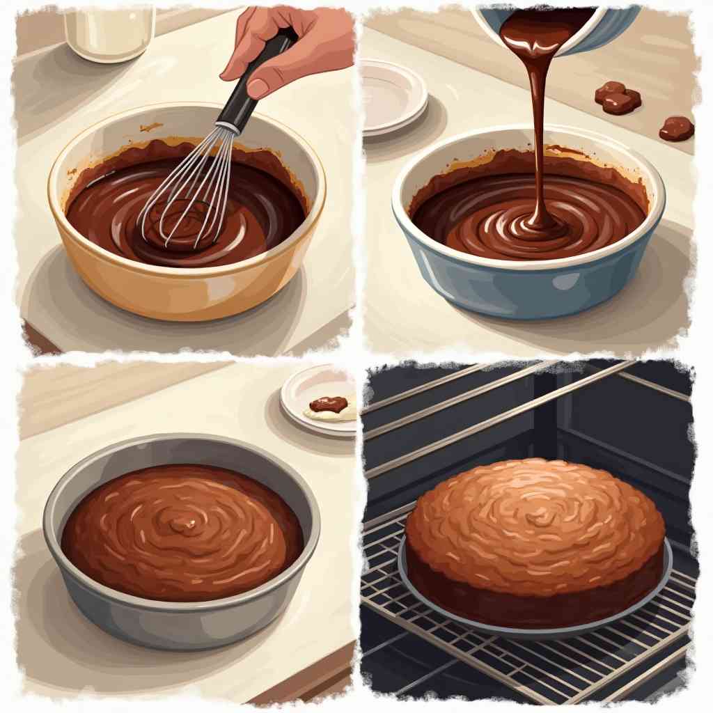 Homemade Chocolate Suji Cake Recipe - Best One 2025 4 Step-by-step process of preparing homemade chocolate suji cake