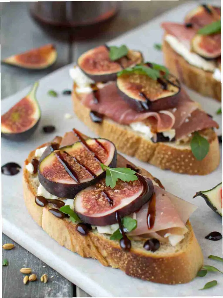 Balsamic Fig & Prosciutto Crostini - Fresh Fig Recipes 2 Balsamic Fig & Prosciutto Crostini