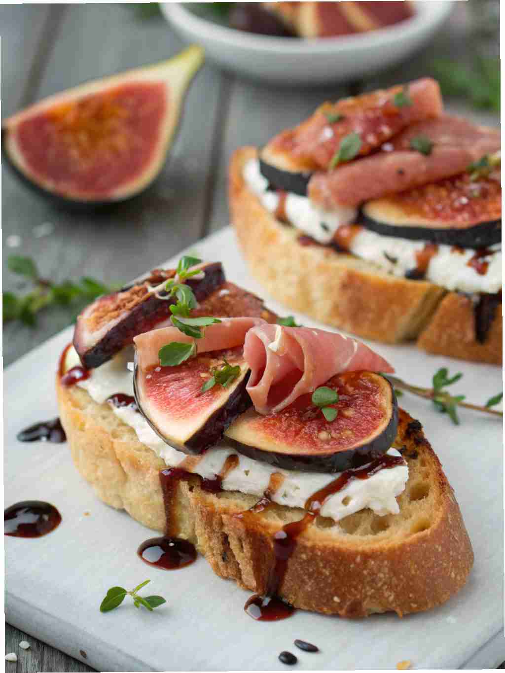 Balsamic Fig & Prosciutto Crostini