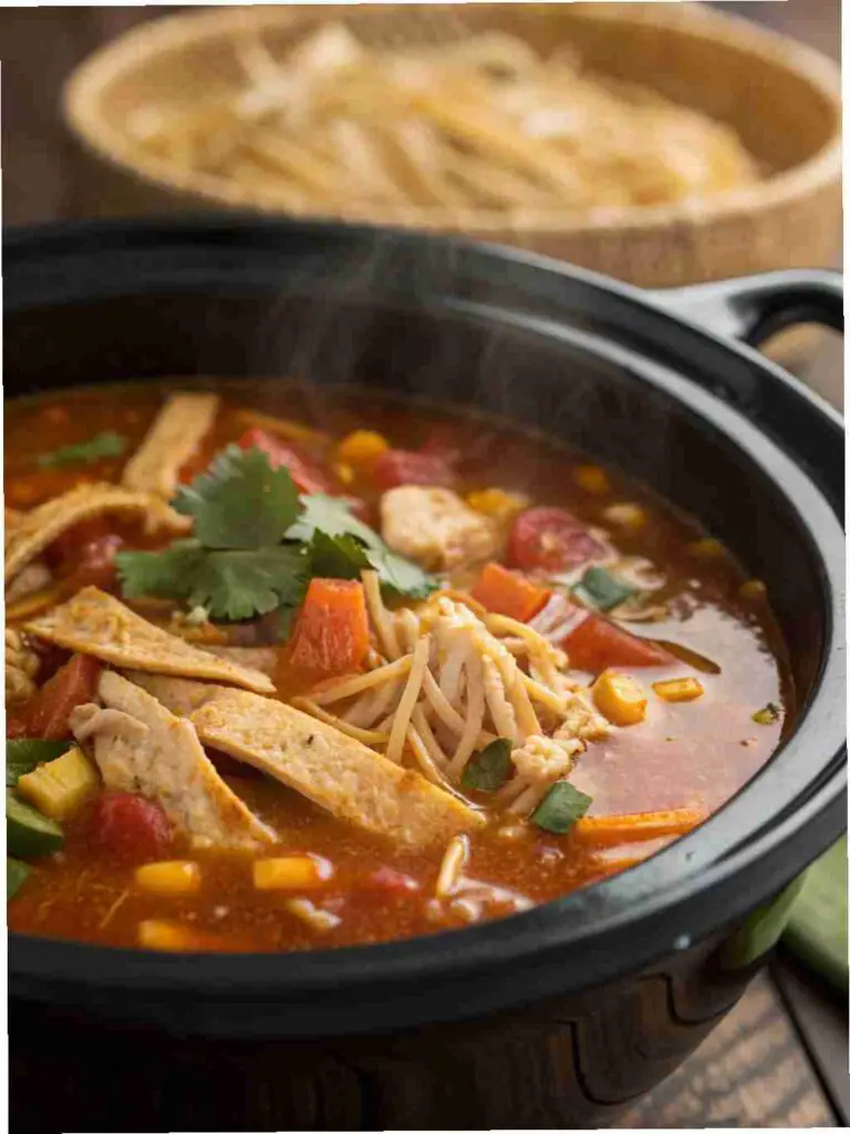 Crockpot Chicken Tortilla Soup