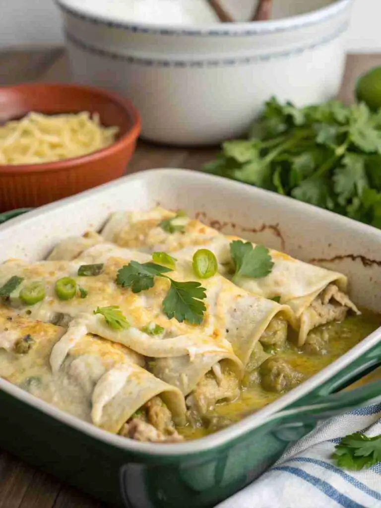 Hatch Green Chile Chicken Enchilada Casserole 2 Hatch Green Chile Chicken Enchilada Casserole