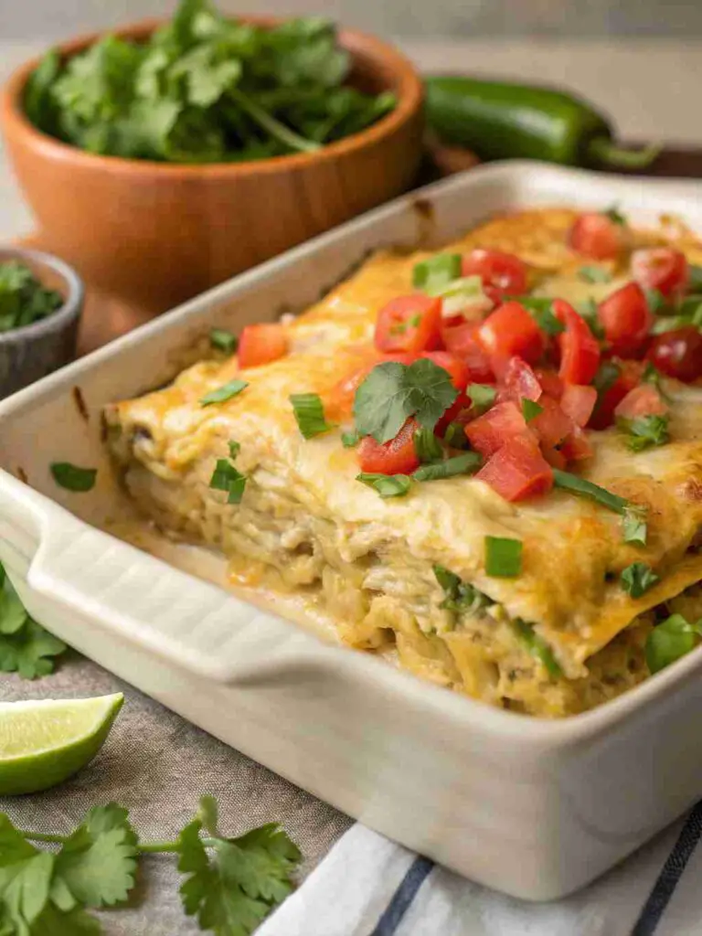 Hatch Green Chili Chicken Enchilada