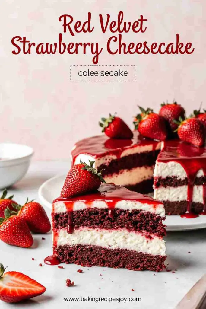 Red Velvet Strawberry Cheesecake 4 Red Velvet Strawberry Cheesecake