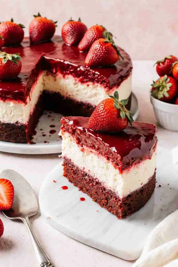 Red Velvet Strawberry Cheesecake