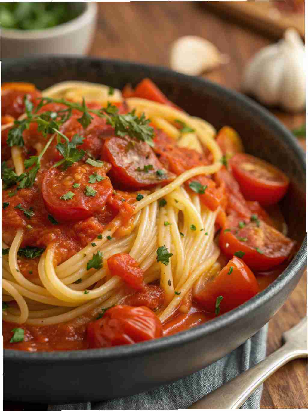 Roasted Roma Tomato and Garlic Pasta Sauce