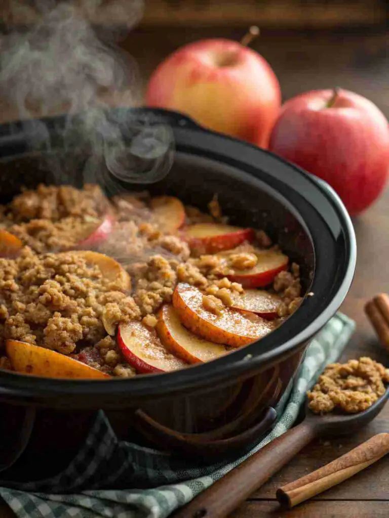 Slow Cooker Apple Crisp - Delicious Fall Crockpot Recipes 2 Slow Cooker Apple Crisp