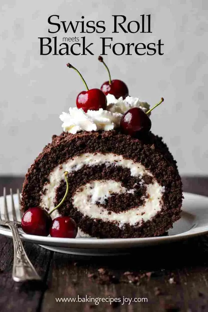 Swiss Roll Meets Black Forest Recipe | Cherry Chocolate 3 Swiss Roll Meets Black Forest
