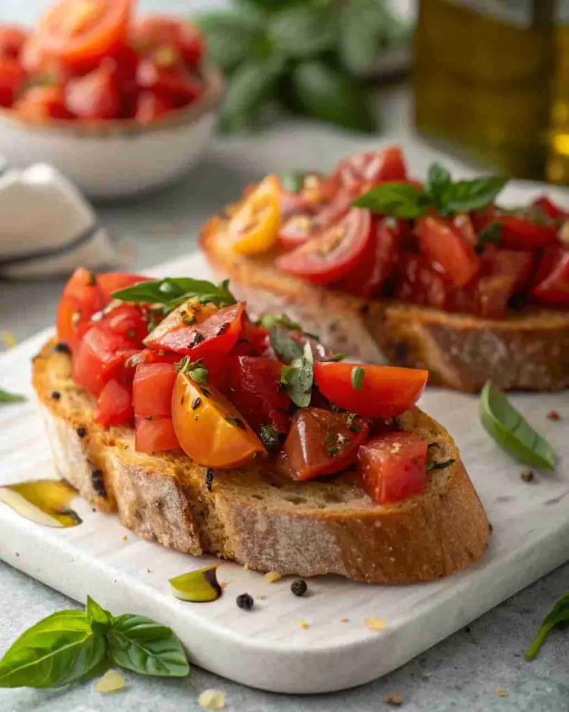 Fresh Tomato Bruschetta Recipe – 10+ Seasonal Tomato Dishes 2 Tomato Bruschetta