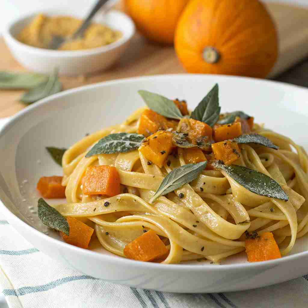 Brown Butter Sage & Pumpkin Fettuccine 1 Brown Butter Sage & Pumpkin Fettuccine