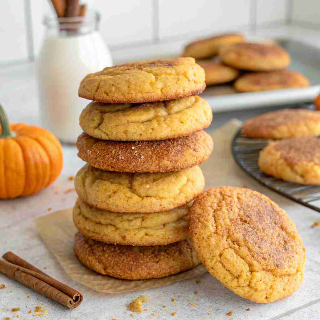 Chewy Pumpkin Snickerdoodle Cookies
