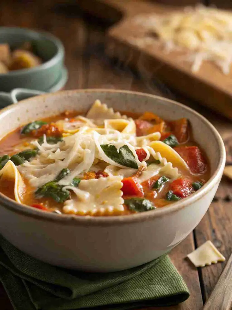 Creamy Vegetarian Lasagna Soup
