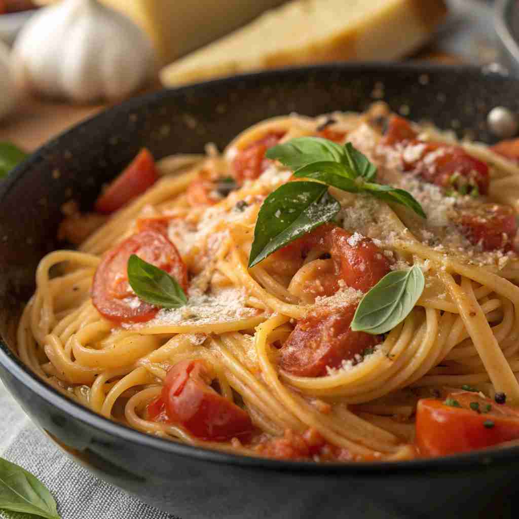 Easy Creamy Tomato Garlic Pasta