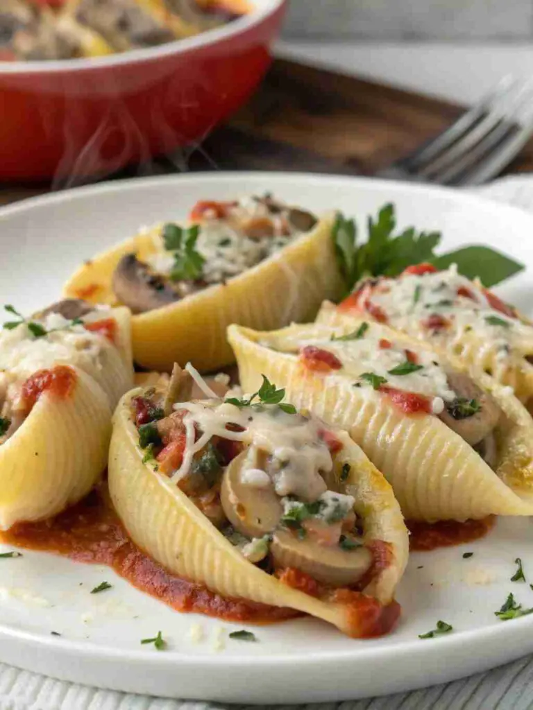 Garlic Mushroom Stuffed Shells – Ultimate Comfort Dinner 2 Garlic Mushroom Stuffed Shells