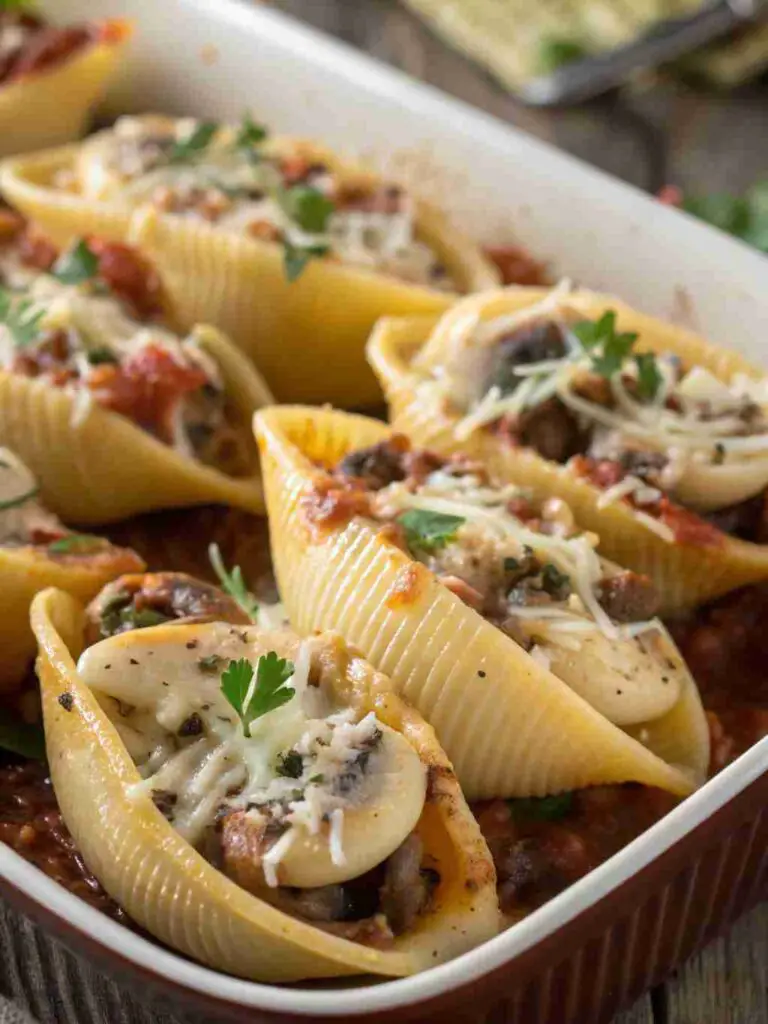 Garlic Mushroom Stuffed Shells