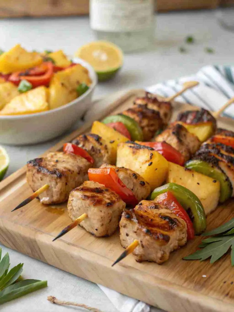 Grilled Hawaiian Chicken Kebabs