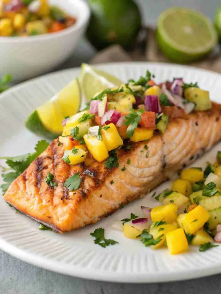Grilled Salmon with Mango Salsa