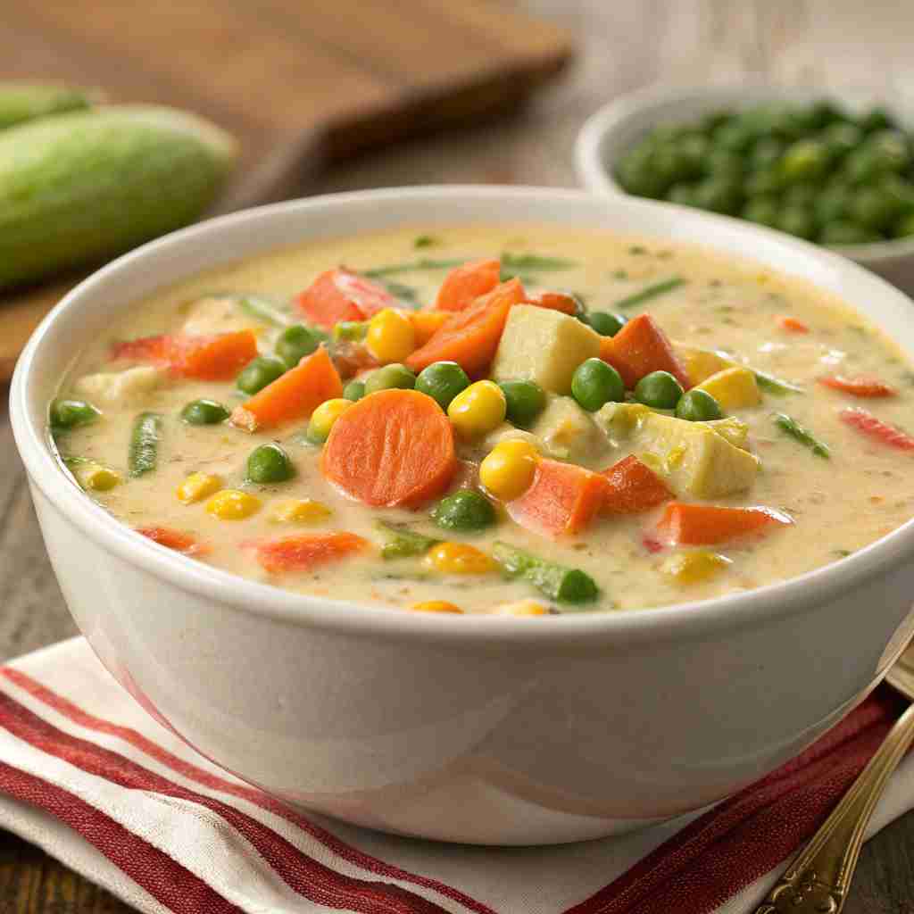 One Pot Creamy Vegetable Soup