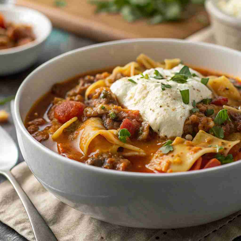 One-Pot Lasagna Soup with Ricotta Cheese 1 One-Pot Lasagna Soup