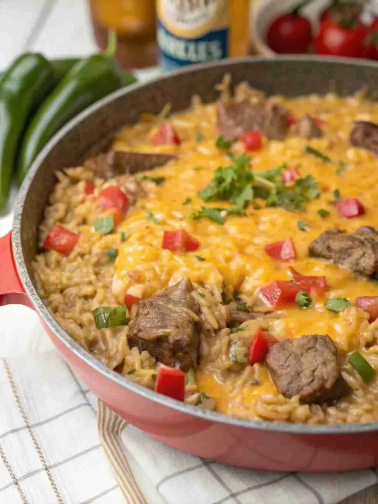 One-Pot Steak Queso Rice: The Ultimate Comfort Food Fiesta! 2 One-Pot Steak Queso Rice
