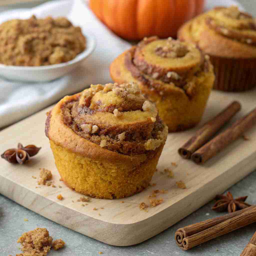 Pumpkin Cinnamon Roll Muffins - Bakery Style Recipe 1 Pumpkin Cinnamon Roll Muffins