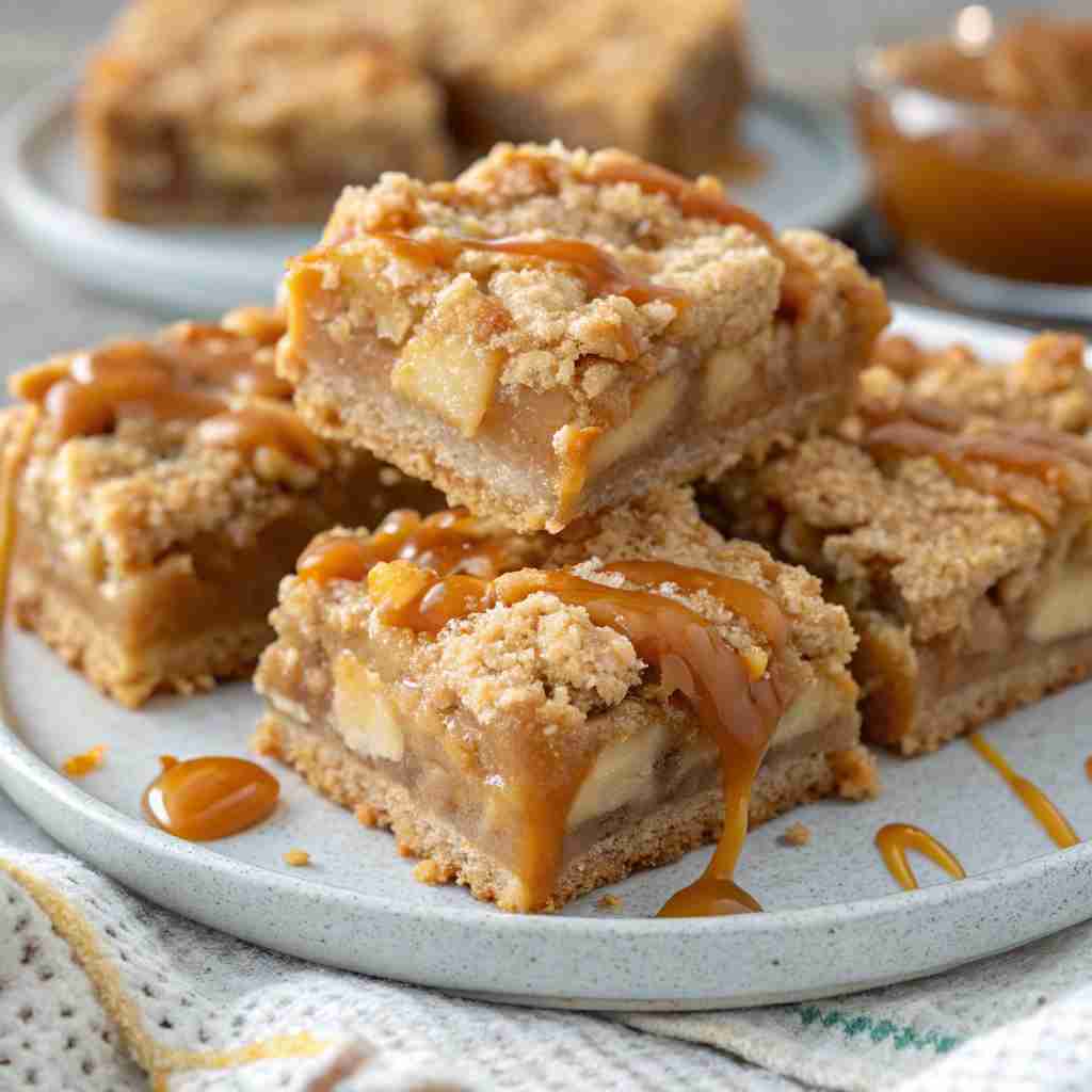 Salted Caramel Apple Crumble Bars