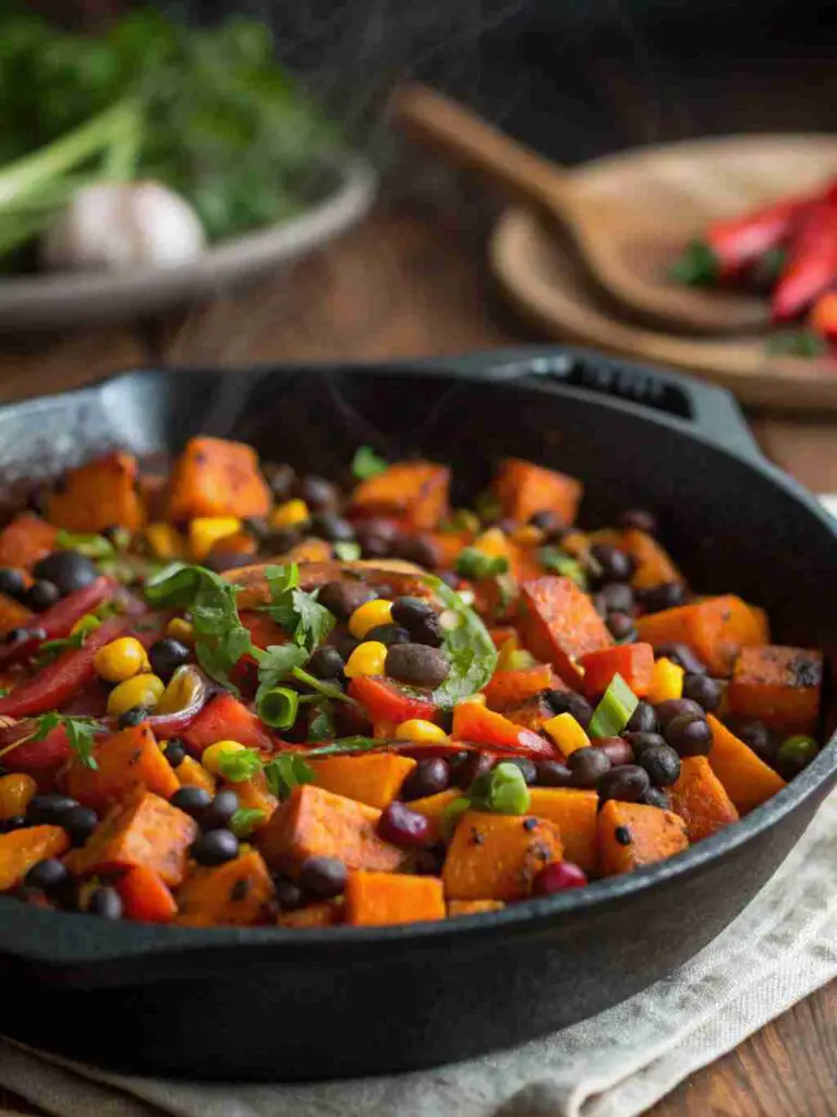 Southwest Sweet Potato & Black Bean Skillet