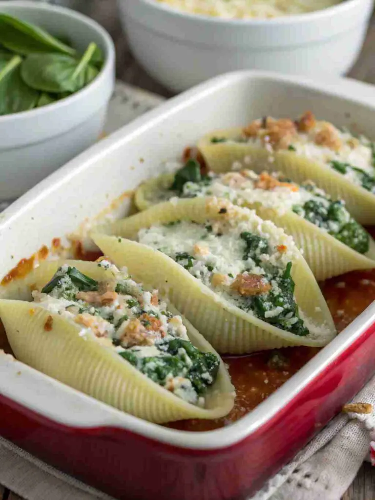 Spinach and Ricotta Stuffed Shells Recipe 2 Spinach and Ricotta Stuffed Shells