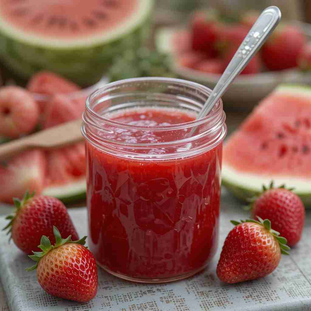 Strawberry Watermelon Jam - Summer Preserve Recipe 2 Strawberry Watermelon Jam