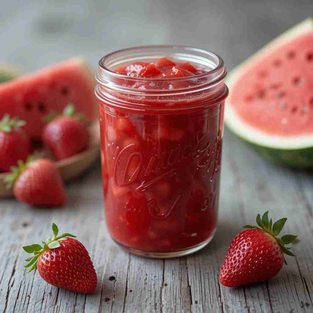 Strawberry Watermelon Jam - Summer Preserve Recipe 1 Strawberry Watermelon Jam