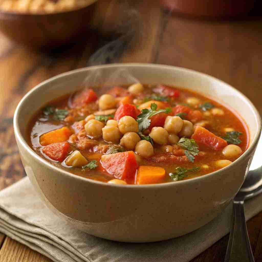 Vegan Garlic Chickpea Soup