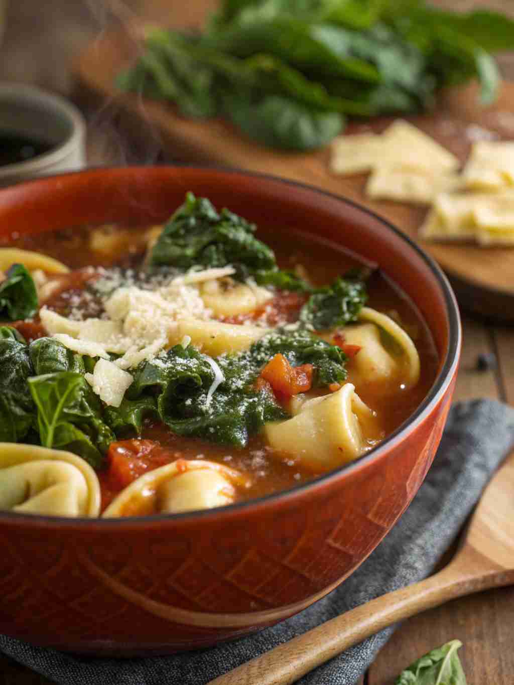 Vegetarian Tortellini Soup with Kale 1 Vegetarian Tortellini Soup with Kale