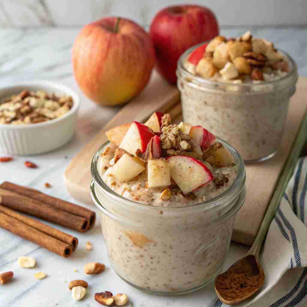 Apple Pie Overnight Oats - Fall Flavors in a Healthy Breakfast 1 Apple Pie Overnight Oats