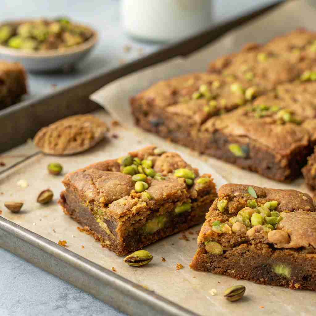 Brown Butter Pistachio Cookie Bars