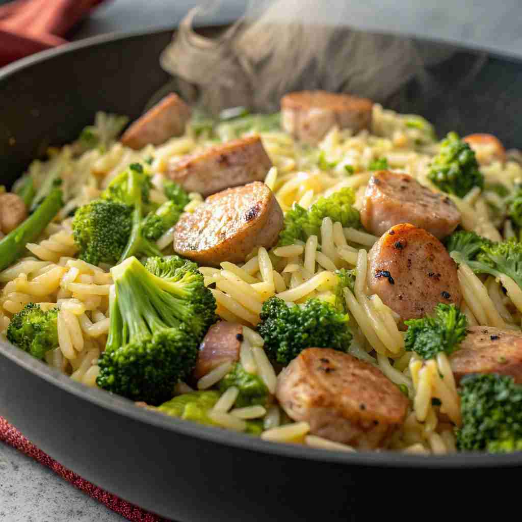Chicken Sausage and Broccoli Orzo