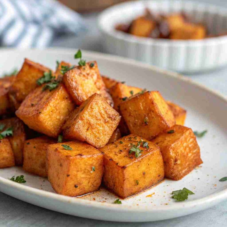 Crispy Sweet Potato Cubes Perfect Roasted Side Crispy Sweet Potato Cubes Perfect Roasted Side