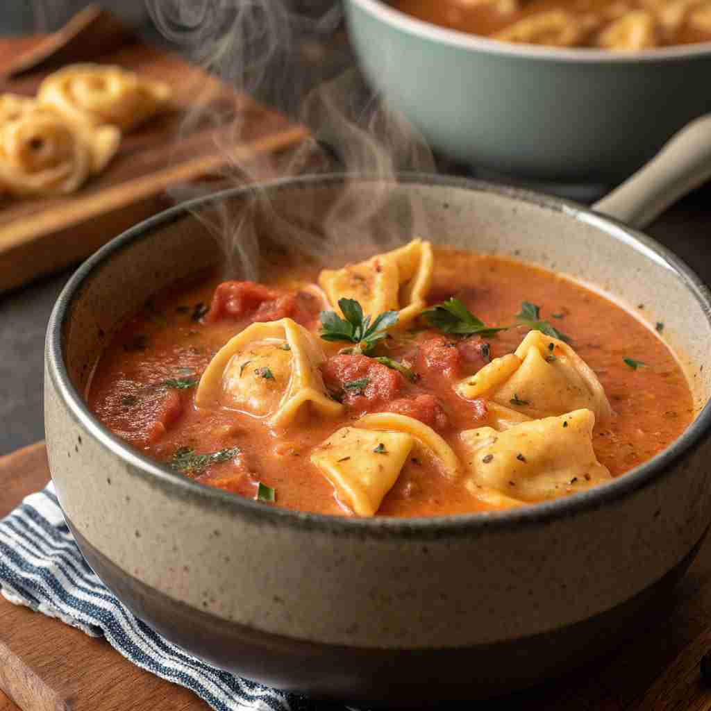 Crockpot Creamy Tomato Tortellini Soup - Italian Comfort in a Bowl 1 Crockpot Creamy Tomato Tortellini Soup
