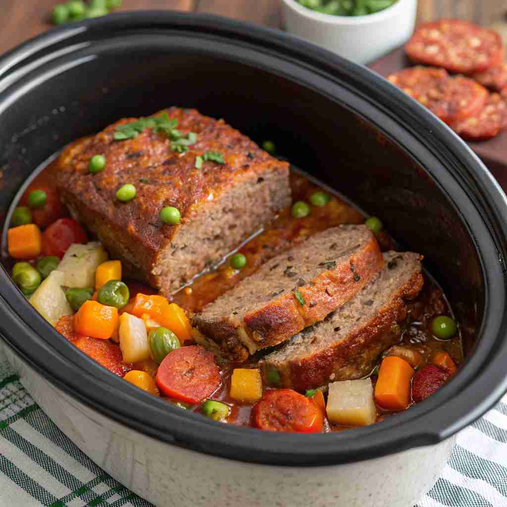 Crockpot Meatloaf & Veggies