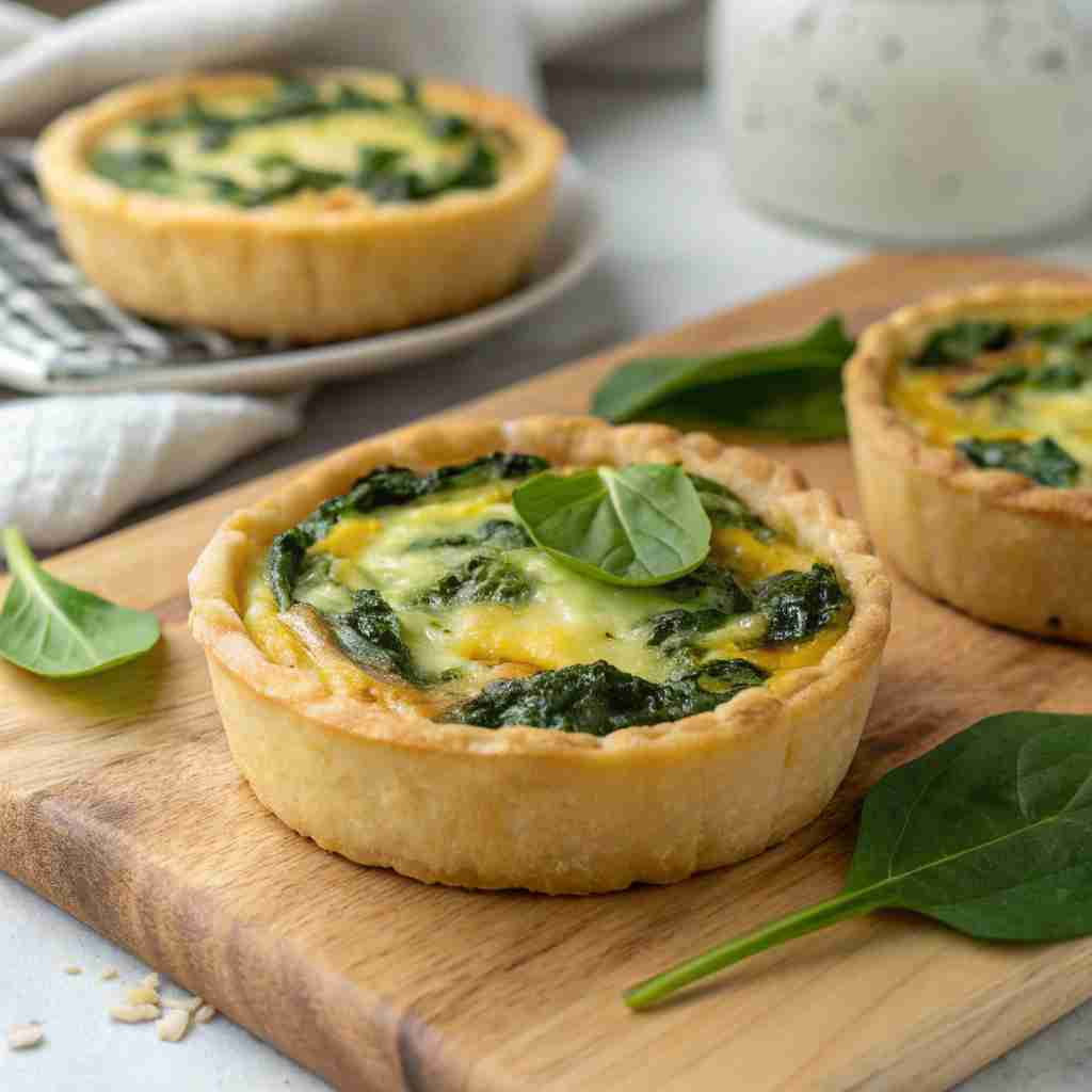 Easy Mini Spinach Cheese Quiche