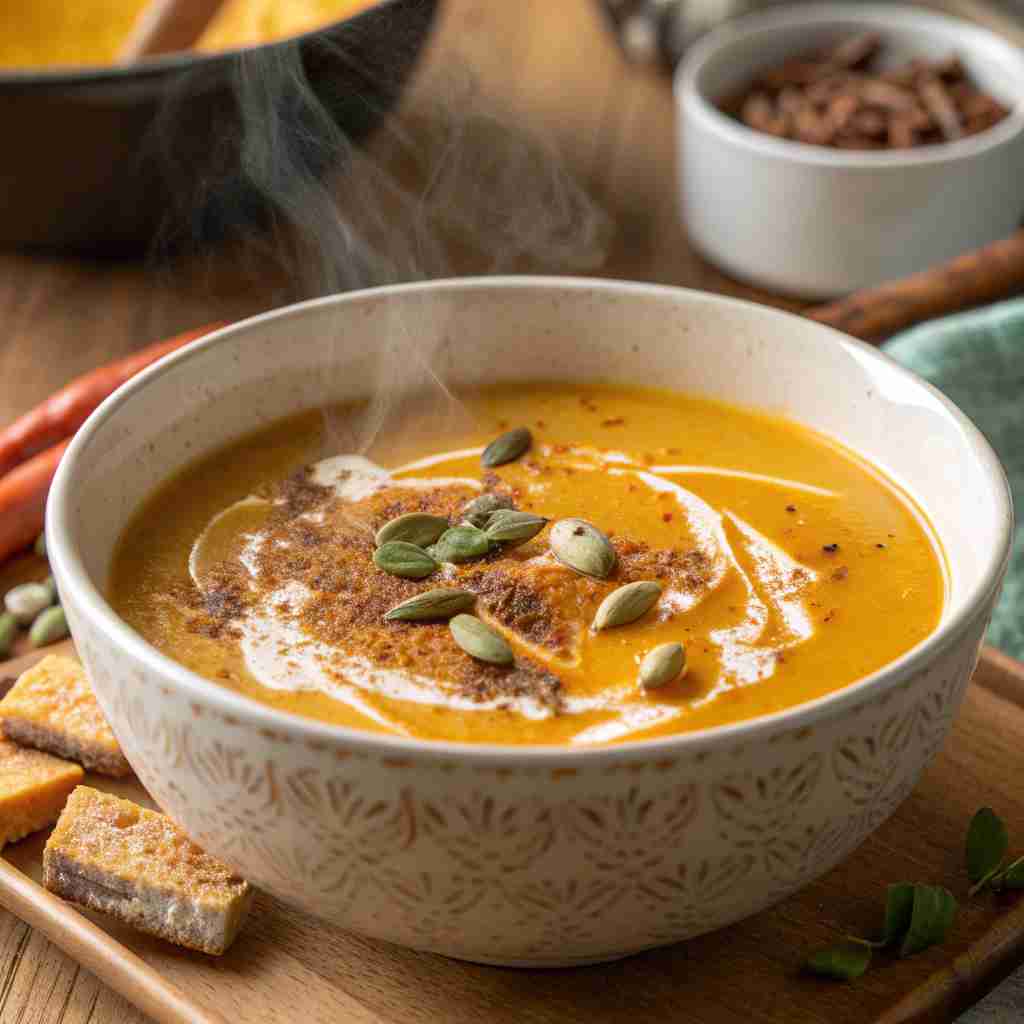 Pumpkin Spice Soup - October Seasonal Recipes 1 Pumpkin Spice Soup