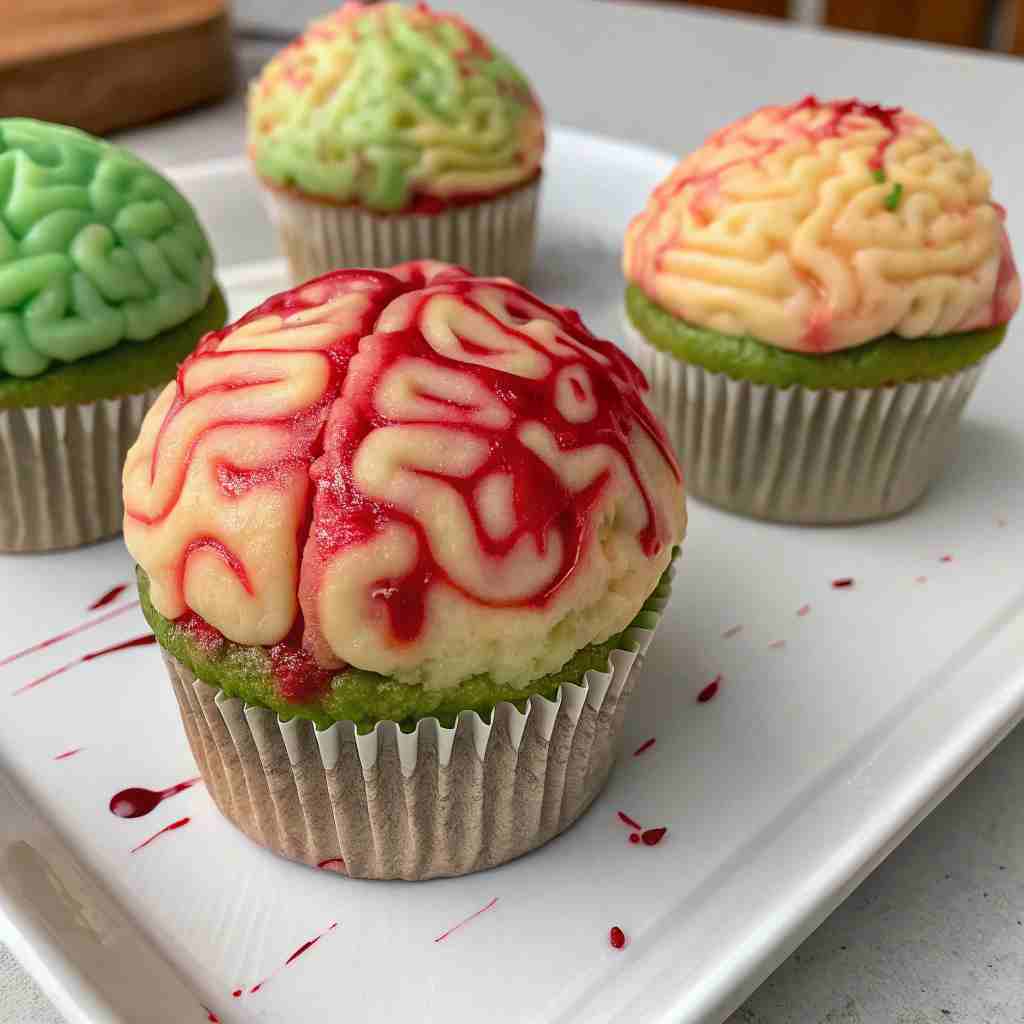 All-natural Zombie Brain Cupcakes - Healthy Halloween Treats 1 All-Natural Zombie Brain Cupcakes