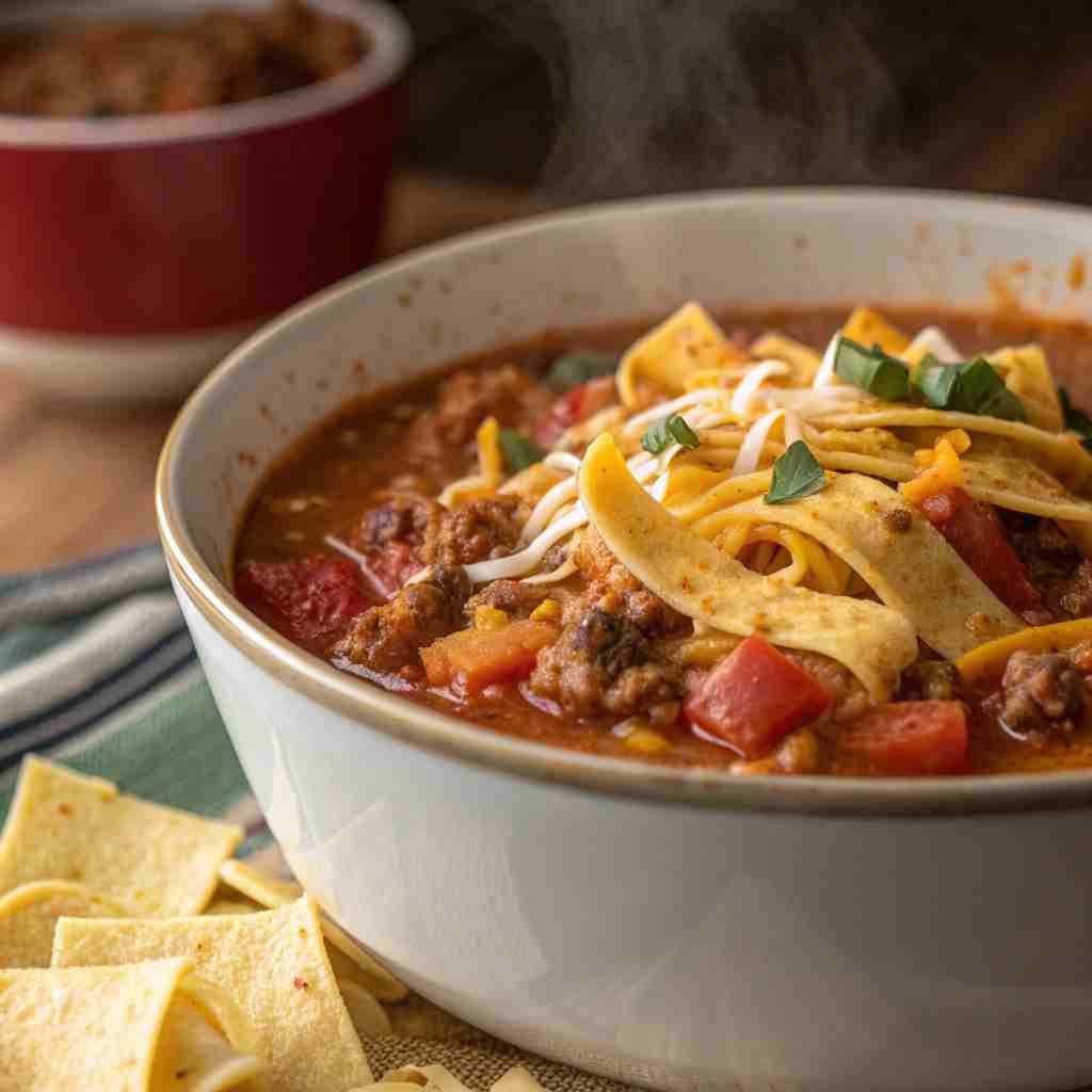 Cheesy Taco Lasagna Soup - Mexican-Italian Fusion Recipe 1 Cheesy Taco Lasagna Soup
