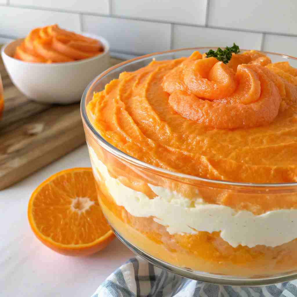 Creamsicle Orange Fluff Jello Salad - Retro Thanksgiving Dessert 1 Creamsicle Orange Fluff Jello Salad