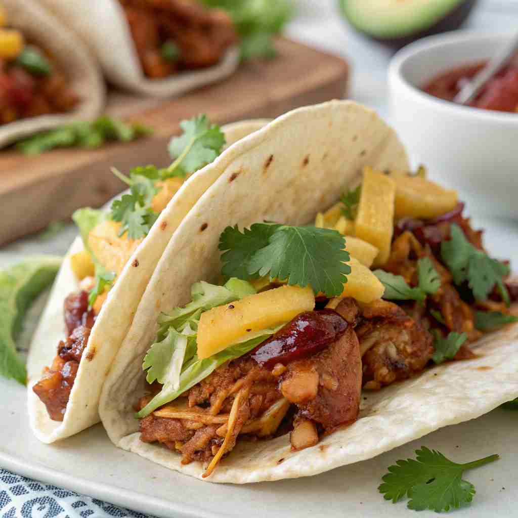 Crockpot BBQ Pulled Jackfruit Tacos (Vegan) - Plant-Based Pulled 1 Crockpot BBQ Pulled Jackfruit Tacos (Vegan)