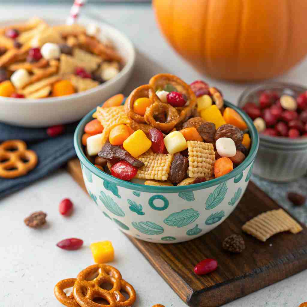 Easy One-Bowl Thanksgiving Snack Mix for Kids