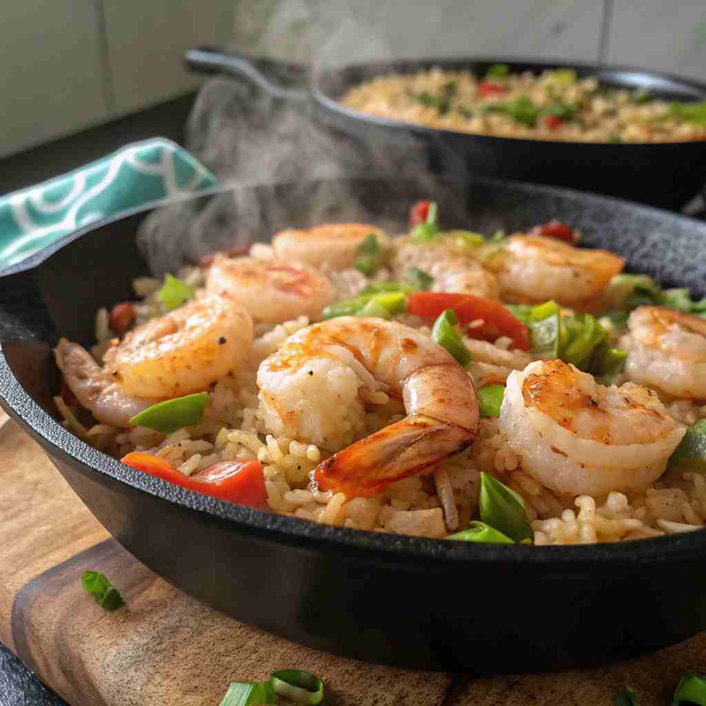 Easy Skillet Shrimp and Rice Dinner - 20-Minute One-Pan Meal 1 Easy Skillet Shrimp and Rice Dinner