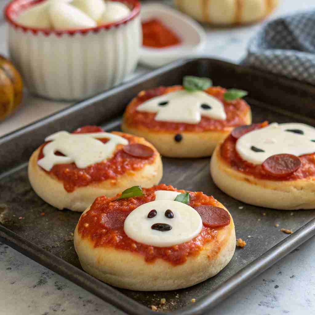 Ghostly Pizza Bites