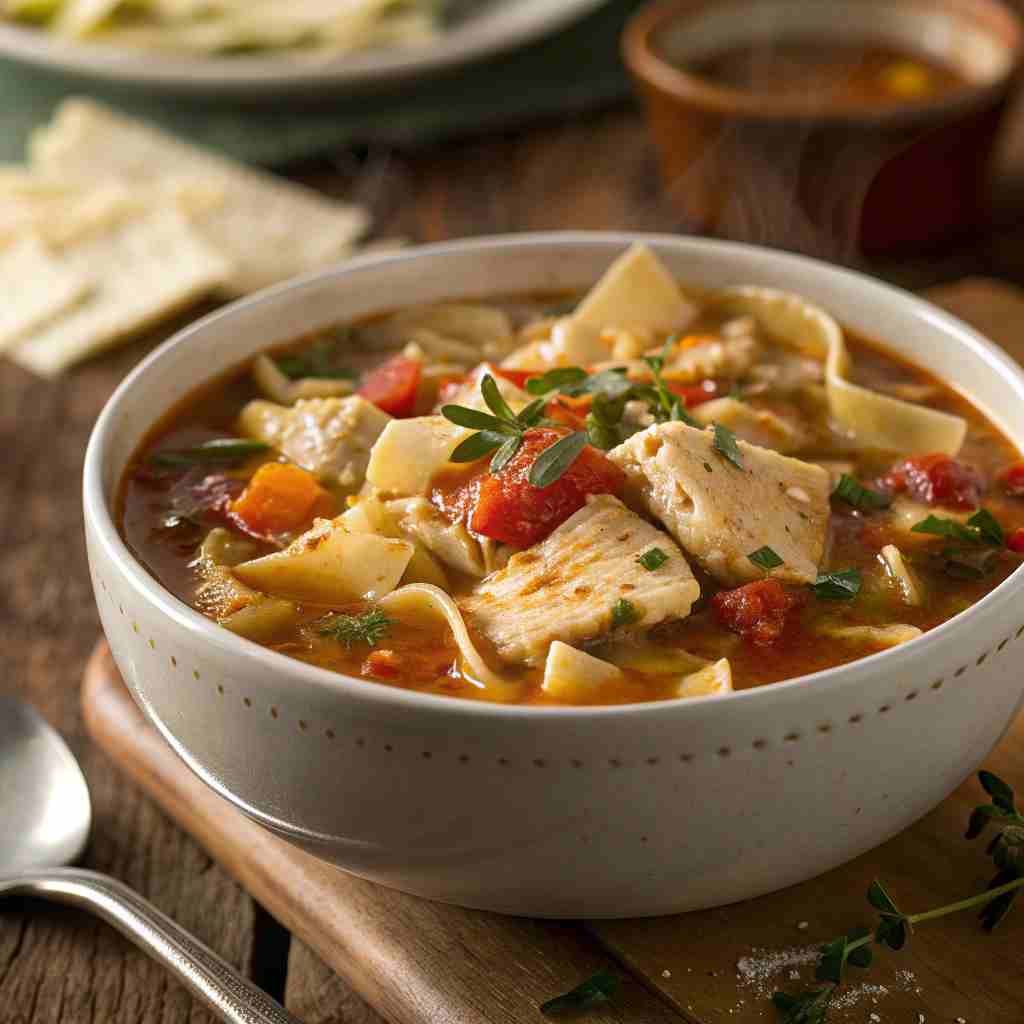 Mediterranean Chicken Lasagna Soup - Deconstructed Italian Comfort 1 Mediterranean Chicken Lasagna Soup