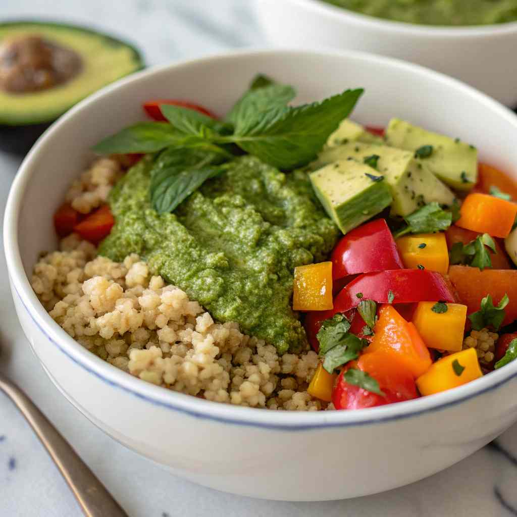 Pesto Quinoa Bowl Recipe 1 Pesto Quinoa Bowl